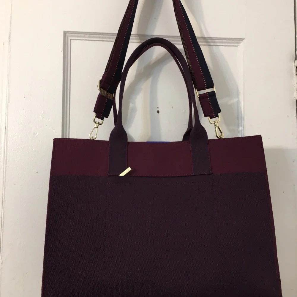 Rothy’s The Classic Tote Dark Aubergine Laptop Work Travel Shoulder Bag - Picture 7 of 16